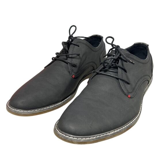 Jousen Mens 9.5 Black Faux Leather Lace Up Oxford Business Casual Dress Shoes main image 7